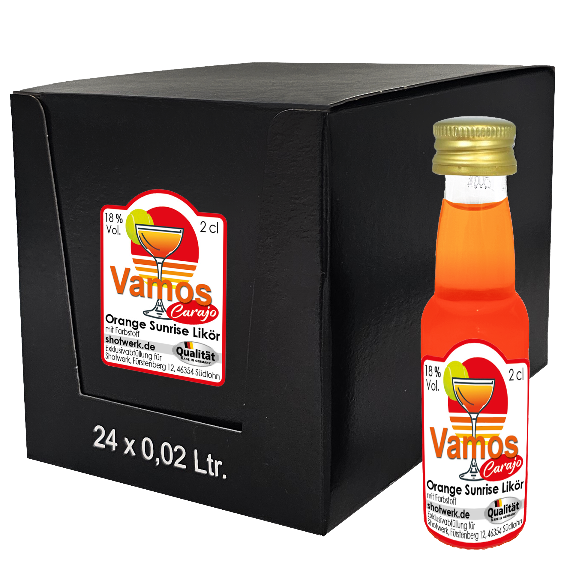 "Vamos Carajo" Orange Sunrise Likör 24 x 0,02 l
